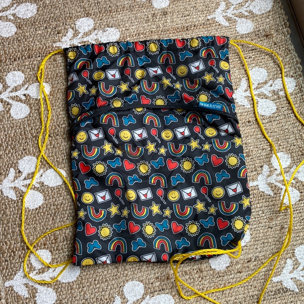 Rainbow & butterflies,  drawstring, gym bag